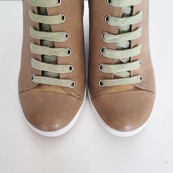 See by Chloé Gondola Leather Lace-up Wedge Sneaker Ankle Shoes - Size 37.5 - Picture 9 of 13